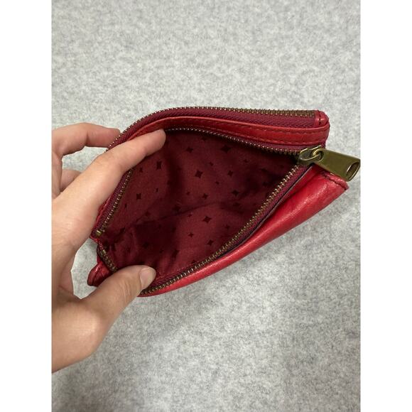 Fossil Red Leather Zipper Wallet - Picture 10 of 15